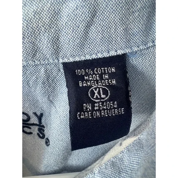 VTG Bugle Boy Mens Floral Blue Cotton Button Up Shirt Size XL Short Sleeve‎ NWT - Picture 10 of 12